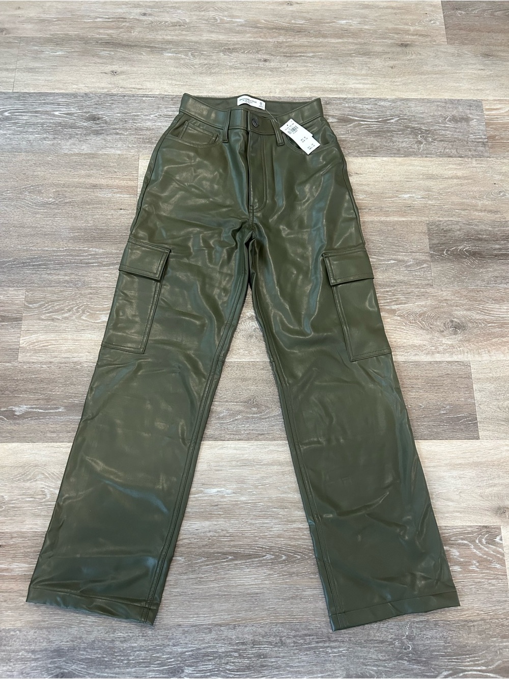 Abercrombie women’s Olive Green Faux Leather Cargo Pants